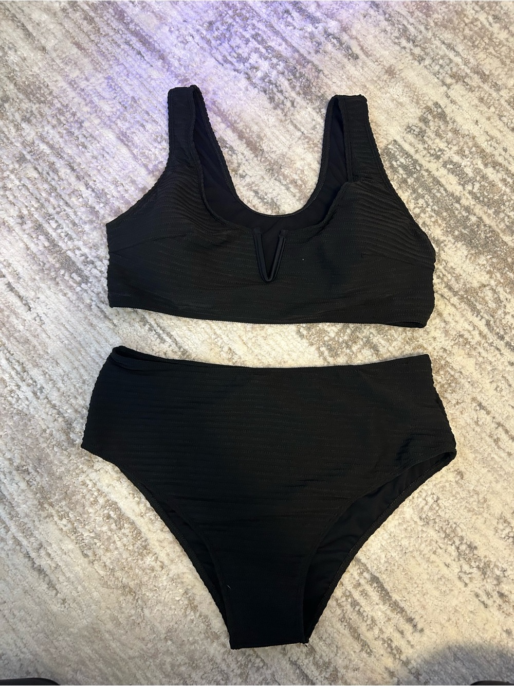 SHEIN Black High Waisted Scoop Bikini Set - Women Swim. Never worn.